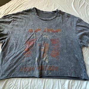 Cropped AC/DC Target Graphic Tee